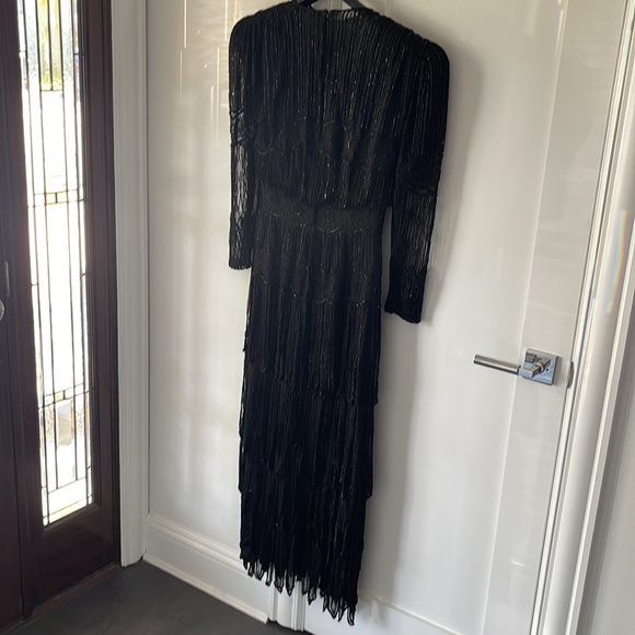 Vintage Gothic Black Beaded Formal Gown from Kleinfeld’s, Size 12 - Picture 8 of 13